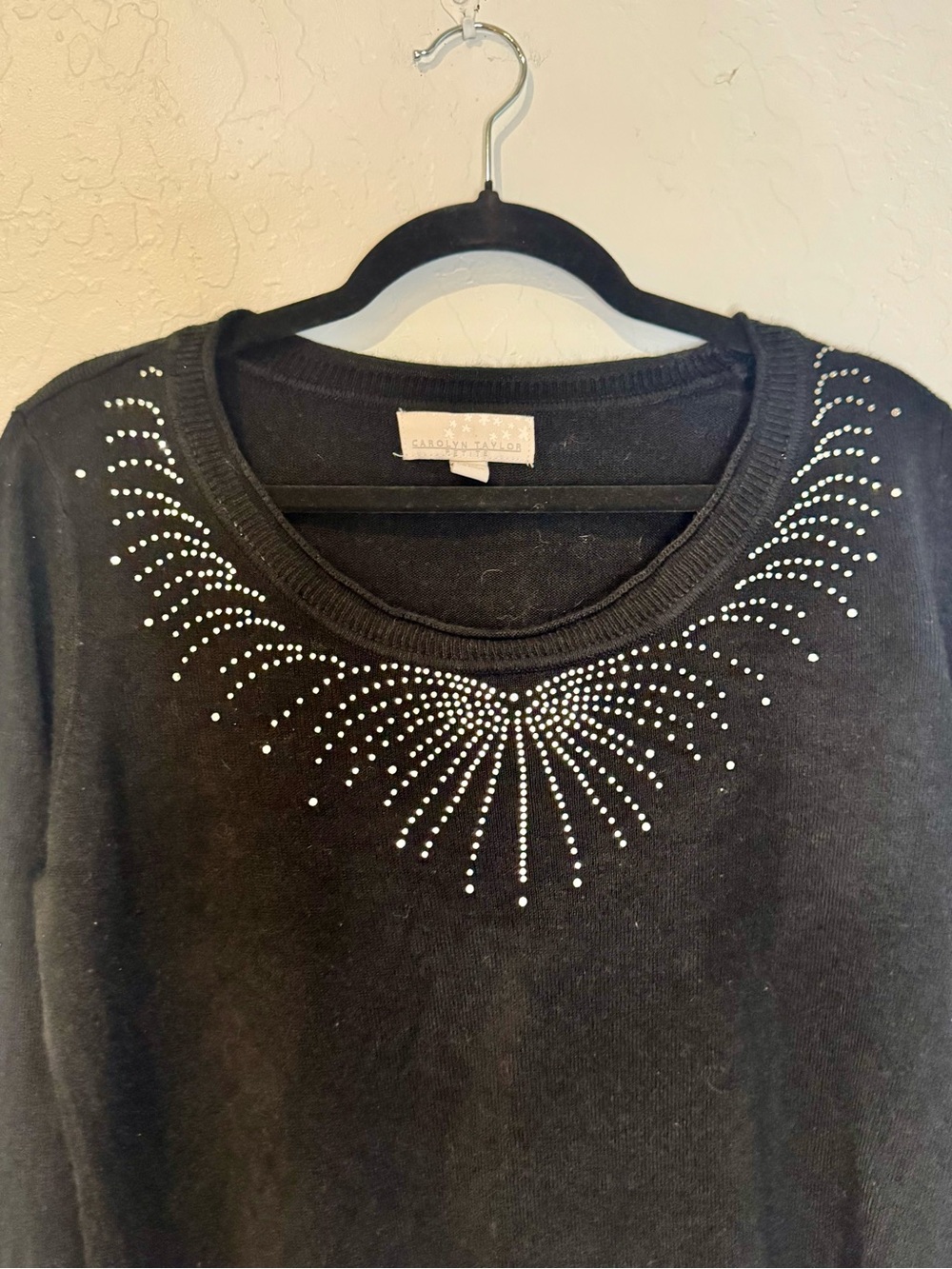 Carolyn Taylor Black Petite Knit Top